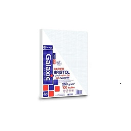 [BRA4200G] - PAPIER BRISTOL A4 QUADRILLÉ BLANC 200G SAIG 50F
